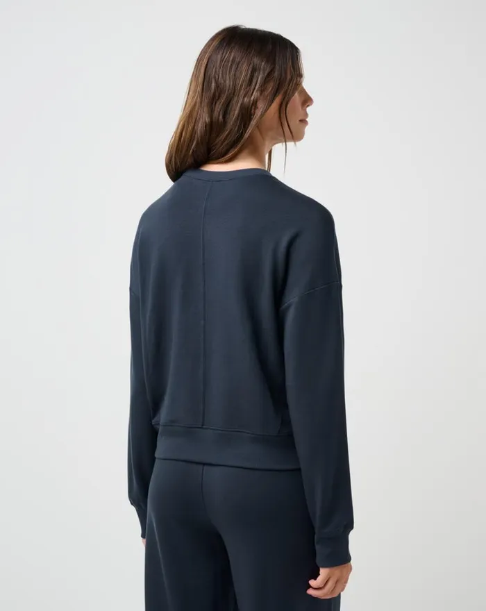 Women CLOUD TERRY CREW Navy Blazer TravisMathew Hoodies and Pullovers