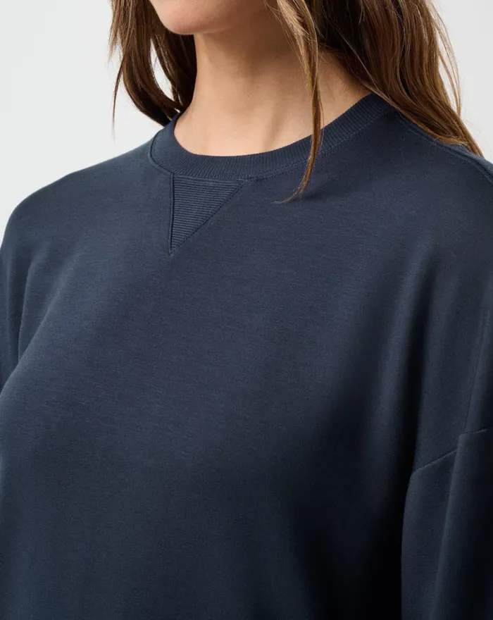 Women CLOUD TERRY CREW Navy Blazer TravisMathew Hoodies and Pullovers