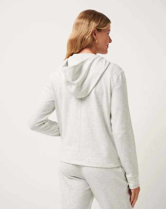 Women CLOUD ZIP HOOD 20 Heather Light Grey TravisMathew Hoodies and Pullovers