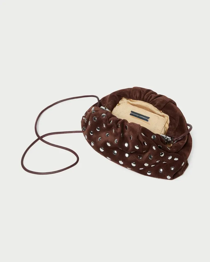 Women Clutches Loeffler Randall Bailey EspressoSilver Dome Clutch Women Clutches Loeffler Randall Bailey EspressoSilver Dome Clutch