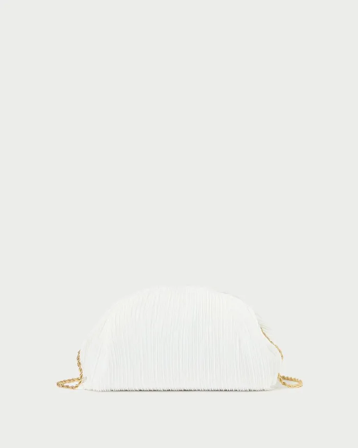 Women Clutches Loeffler Randall Bailey White Pleated Dome Clutch I Clutches I Handbags Women Clutches Loeffler Randall Bailey White Pleated Dome Clutch I Clutches I Handbags