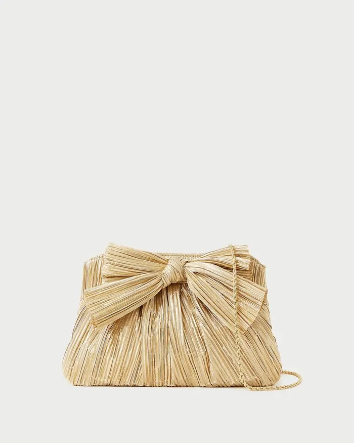 Women Clutches Loeffler Randall Rayne Gold Bow Clutch L Clutches L Handbags