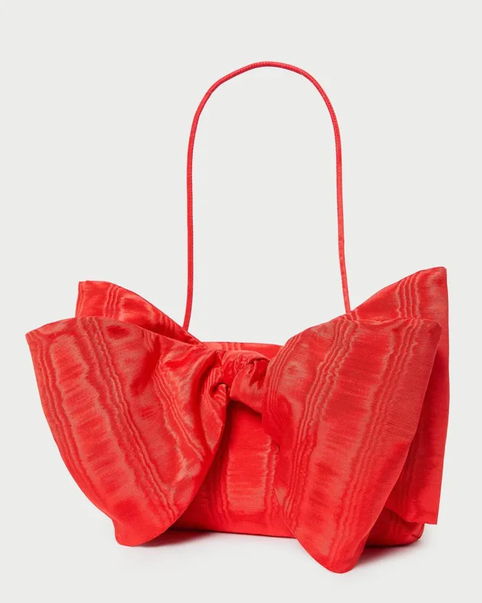 Women Clutches Loeffler Randall Valerie Red Moir Bow Clutch Women Clutches Loeffler Randall Valerie Red Moir Bow Clutch