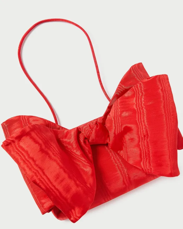 Women Clutches Loeffler Randall Valerie Red Moir Bow Clutch Women Clutches Loeffler Randall Valerie Red Moir Bow Clutch