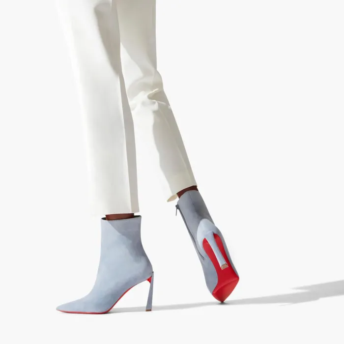 Women Condora Booty 85 Mm Low Boots 8211 Veau Velours 8211 Paseo Blue Christian Louboutin Ankle Boots