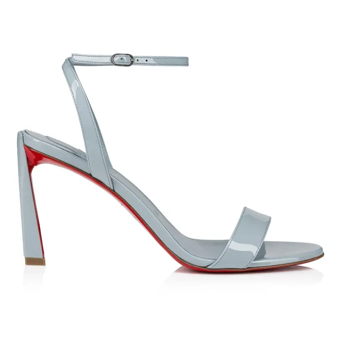 Women Condora Queen 85 Mm Sandals 8211 Patent Leather 8211 Paseo Blue Christian Louboutin Sandals and Slides