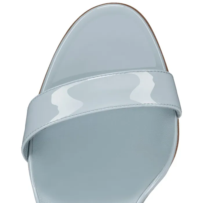 Women Condora Queen 85 Mm Sandals 8211 Patent Leather 8211 Paseo Blue Christian Louboutin Sandals and Slides
