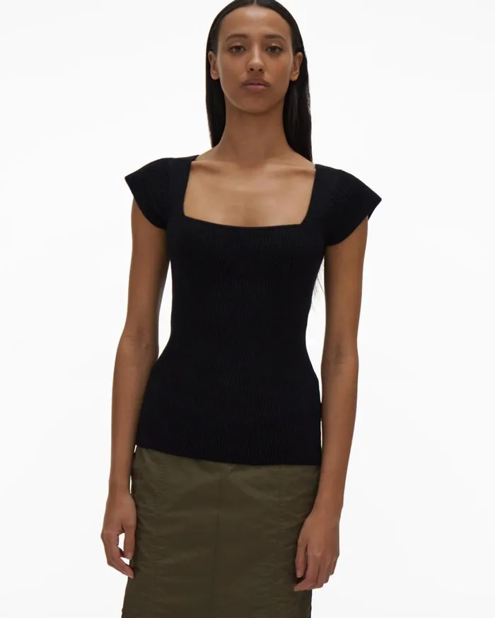 Women Contour Top Black Helmut Lang Sweaters