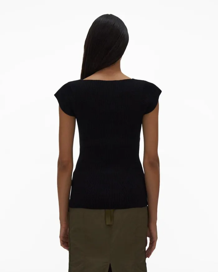 Women Contour Top Black Helmut Lang Sweaters