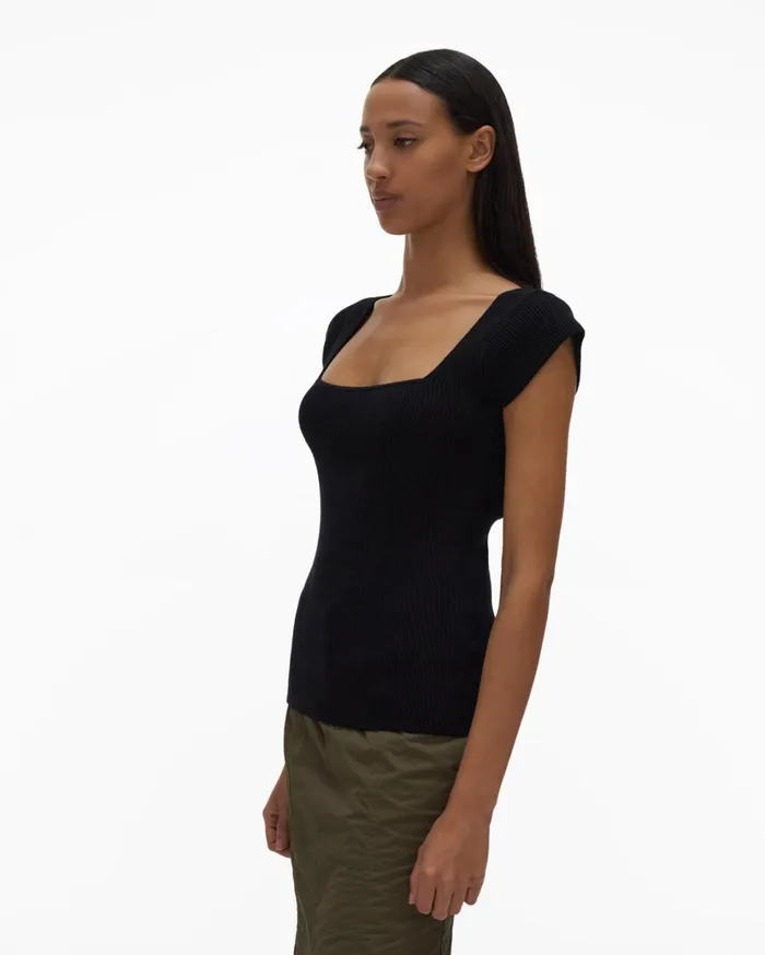 Women Contour Top Black Helmut Lang Sweaters