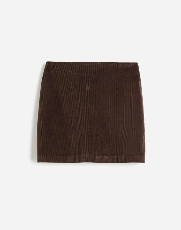 Women Corduroy Mini Skirt Dark Carob Madewell Skirts