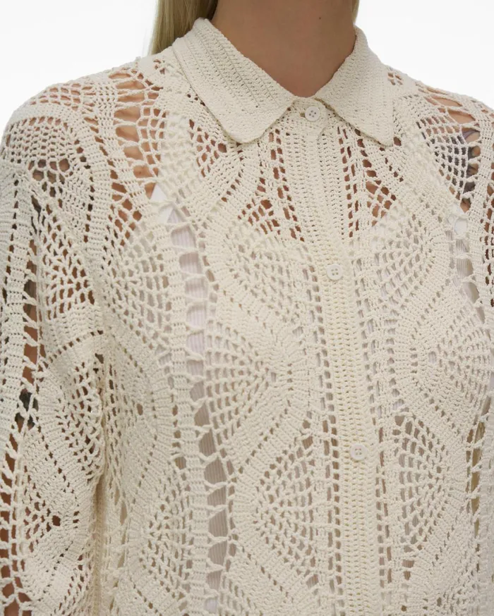 Women Crochet Shirt Plaster Helmut Lang Tops