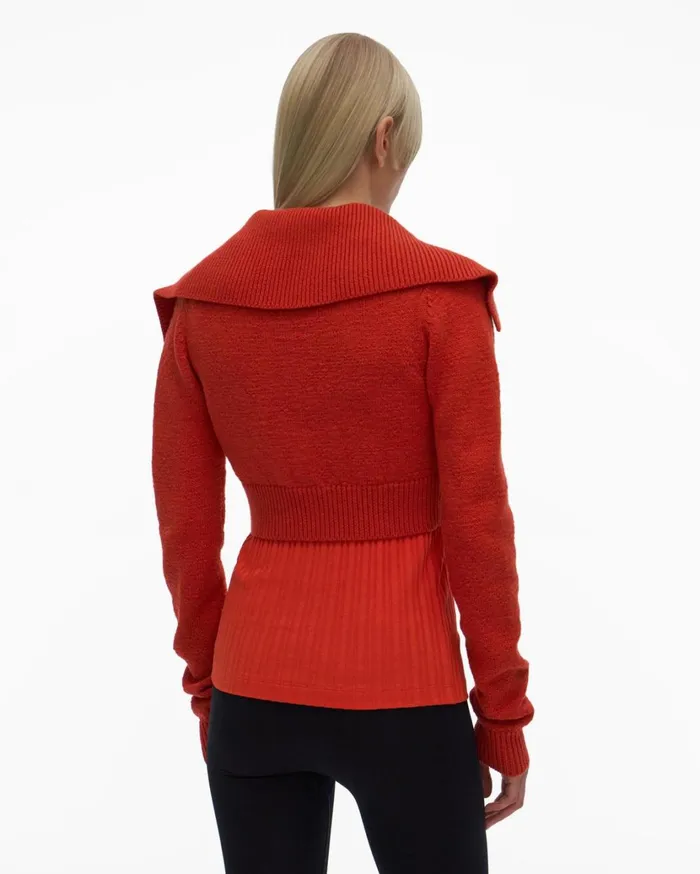 Women Cropped Cardigan Flare Helmut Lang Sweaters