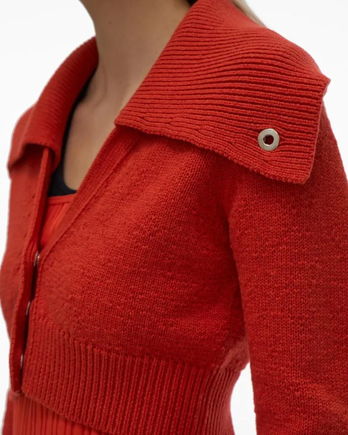 Women Cropped Cardigan Flare Helmut Lang Sweaters