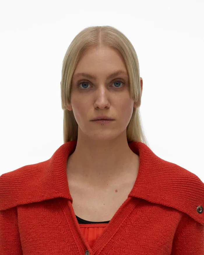 Women Cropped Cardigan Flare Helmut Lang Sweaters
