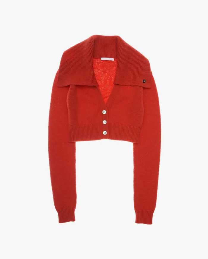 Women Cropped Cardigan Flare Helmut Lang Sweaters