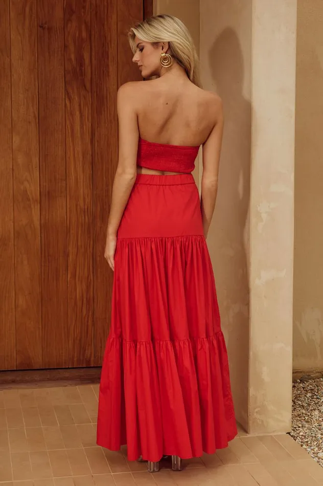 Women Crops Runaway The Label AYLA TOP Red