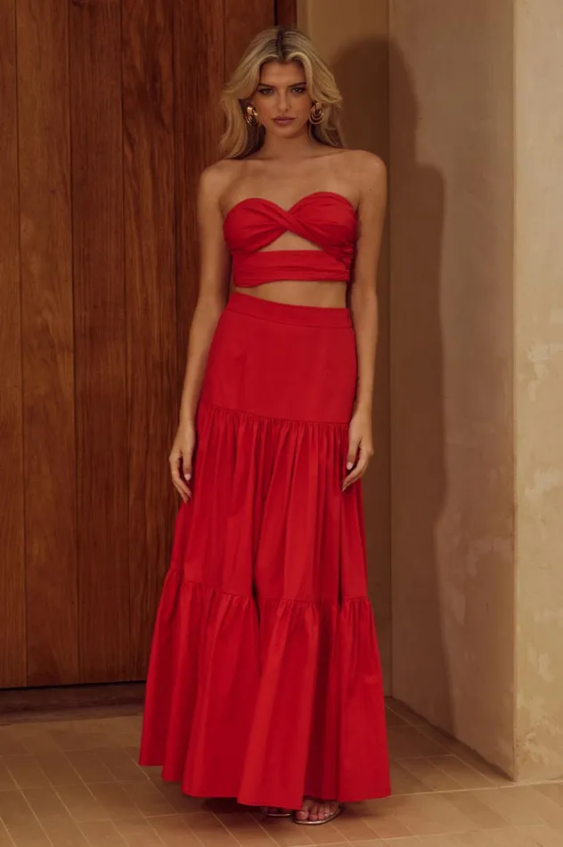 Women Crops Runaway The Label AYLA TOP Red