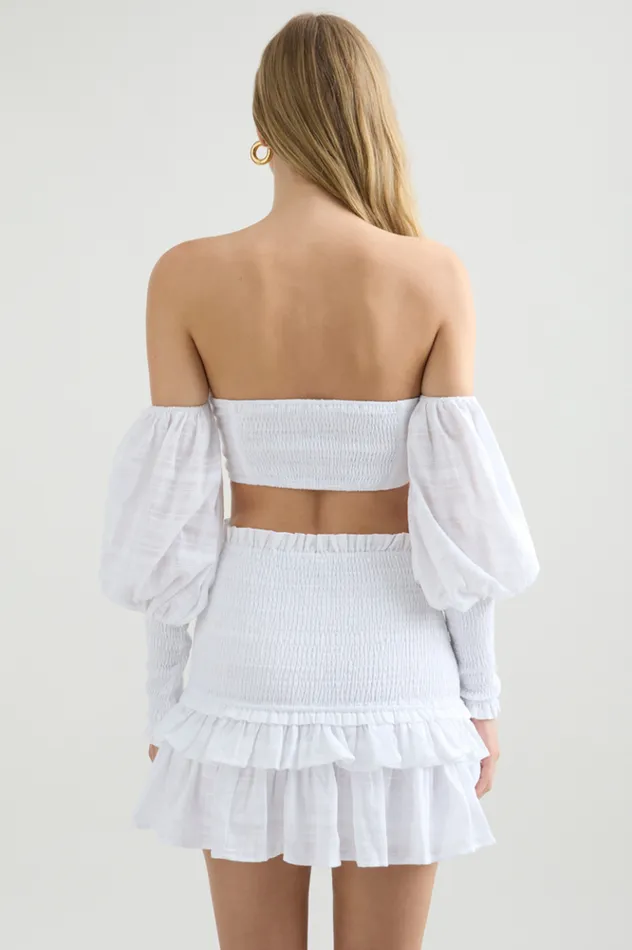 Women Crops Runaway The Label Luciano Crop Top White Women Crops Runaway The Label Luciano Crop Top White