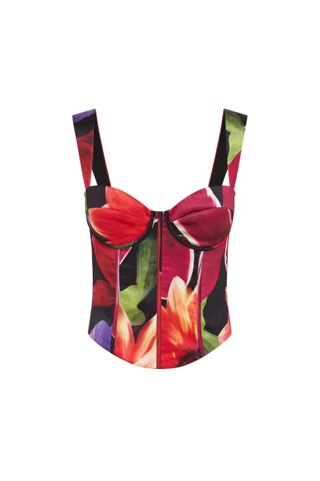 Women Crops Runaway The Label OURA BUSTIER Maeve Print