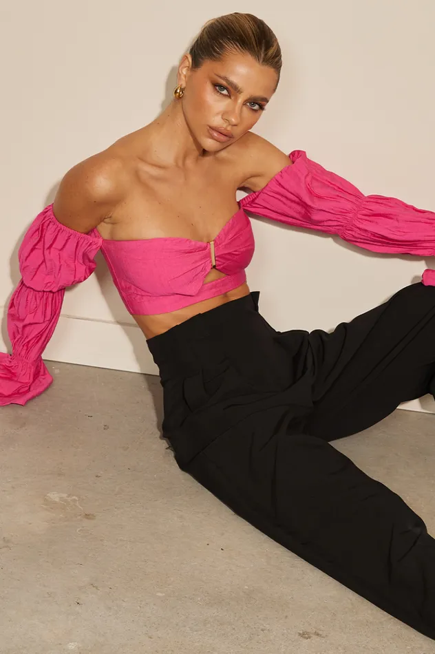 Women Crops Runaway The Label Romee Top Pink