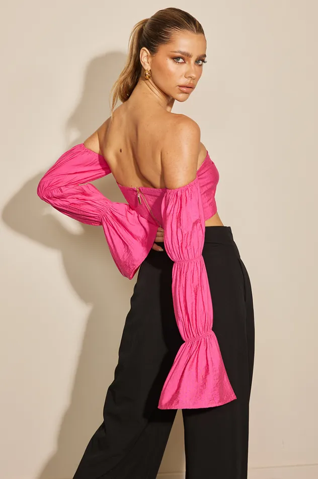 Women Crops Runaway The Label Romee Top Pink