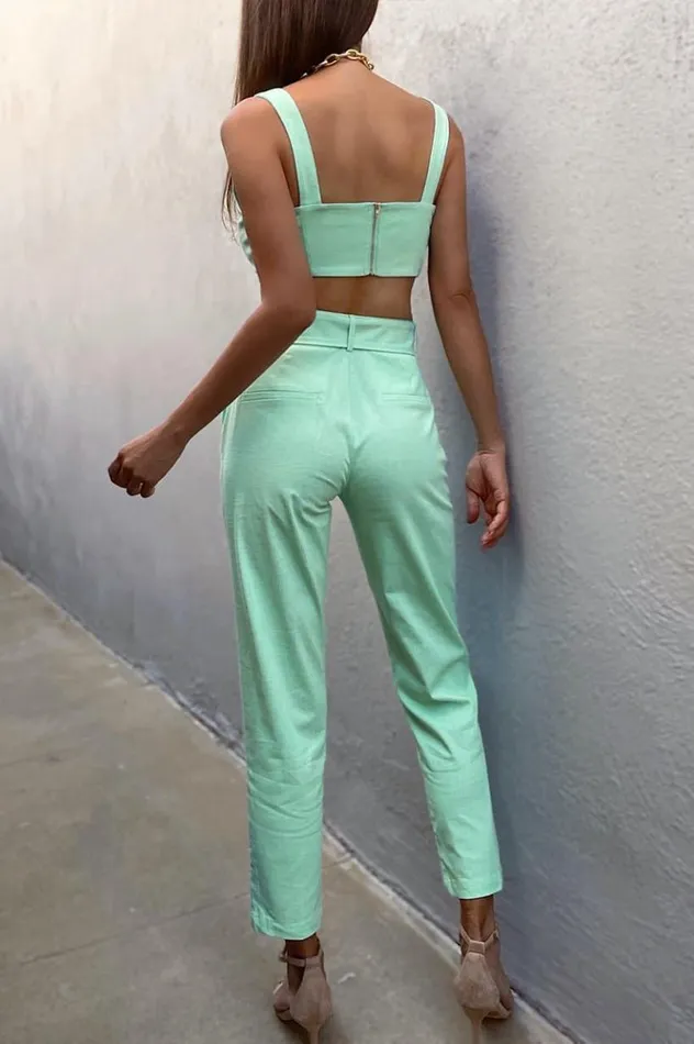 Women Crops Runaway The Label Surah Crop Sea Mist Women Crops Runaway The Label Surah Crop Sea Mist