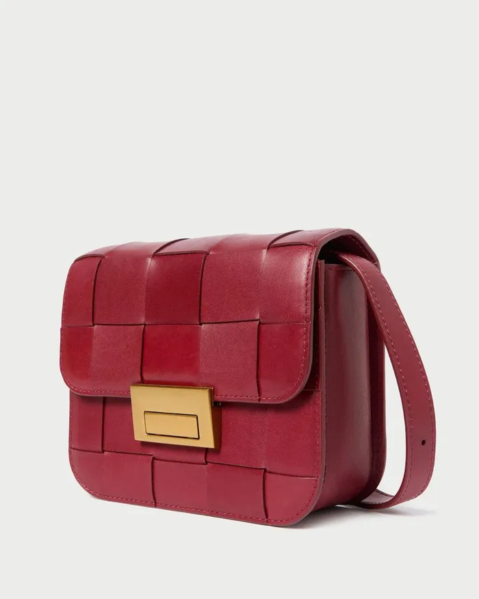 Women Crossbodies Loeffler Randall Desi Wine Woven Leather Crossbody Women Crossbodies Loeffler Randall Desi Wine Woven Leather Crossbody