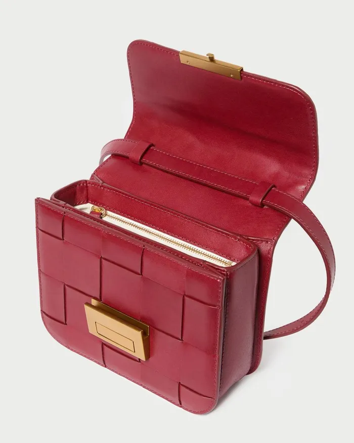 Women Crossbodies Loeffler Randall Desi Wine Woven Leather Crossbody Women Crossbodies Loeffler Randall Desi Wine Woven Leather Crossbody