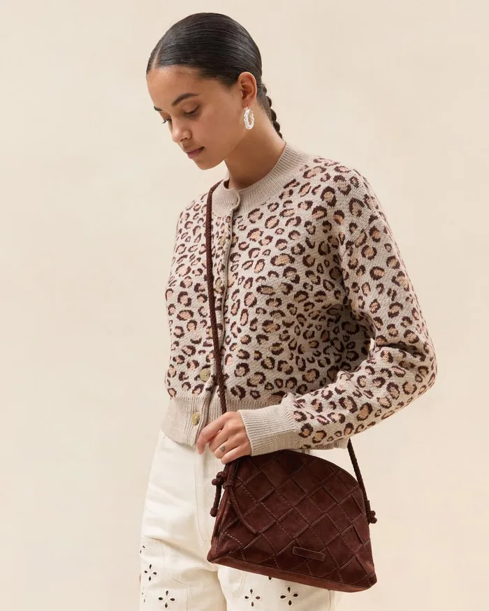 Women Crossbodies Loeffler Randall Mallory Espresso Woven Suede Crossbody Women Crossbodies Loeffler Randall Mallory Espresso Woven Suede Crossbody