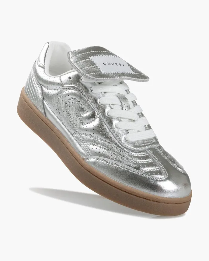 Women Cruyff Sneakers Calcio Cup 8211 Metallic Leather Silver Women Cruyff Sneakers Calcio Cup 8211 Metallic Leather Silver