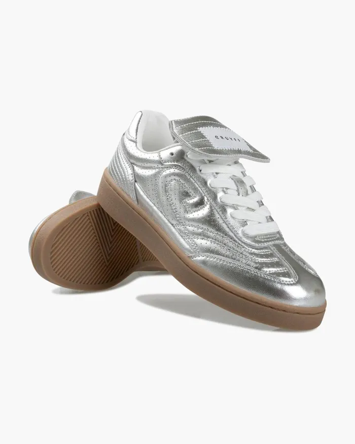 Women Cruyff Sneakers Calcio Cup 8211 Metallic Leather Silver Women Cruyff Sneakers Calcio Cup 8211 Metallic Leather Silver