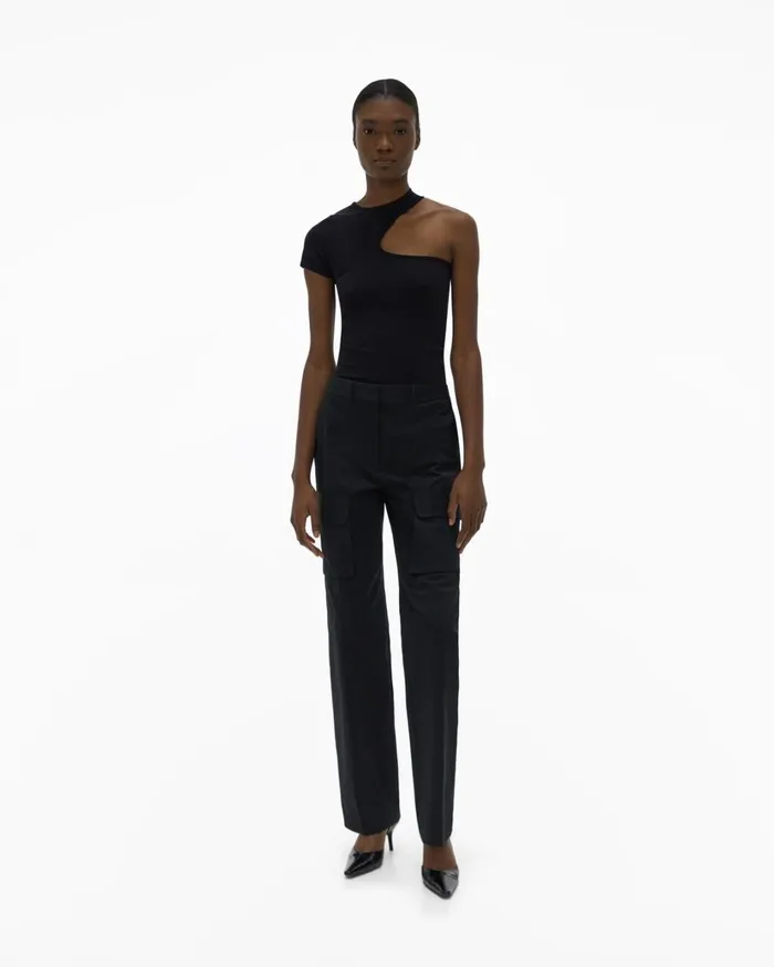 Women Cutout Tee Black Helmut Lang TShirts and Sweatshirts