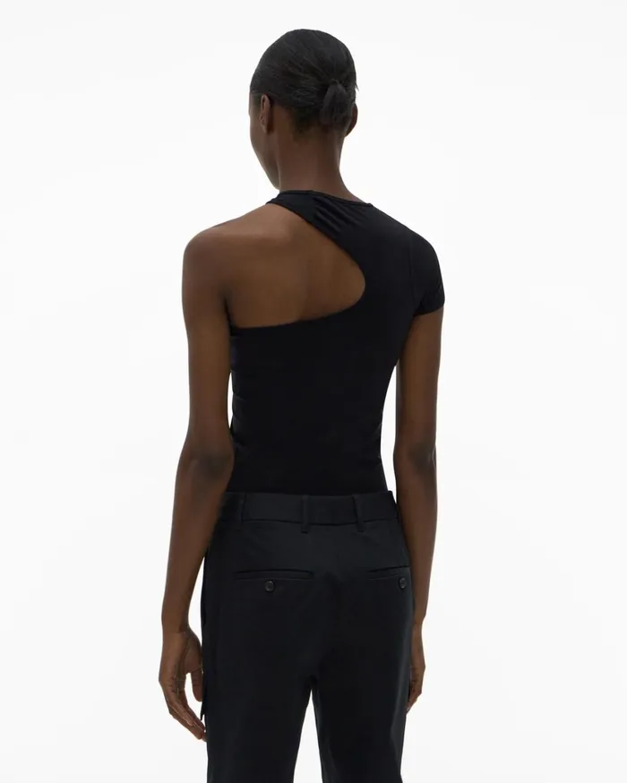 Women Cutout Tee Black Helmut Lang TShirts and Sweatshirts