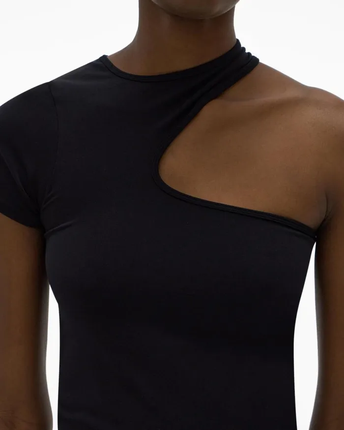 Women Cutout Tee Black Helmut Lang TShirts and Sweatshirts