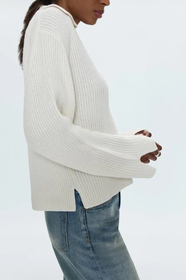 Women Darcy Big Collar Sweater 8211 Shell Pistola Denim Sweaters and Knits