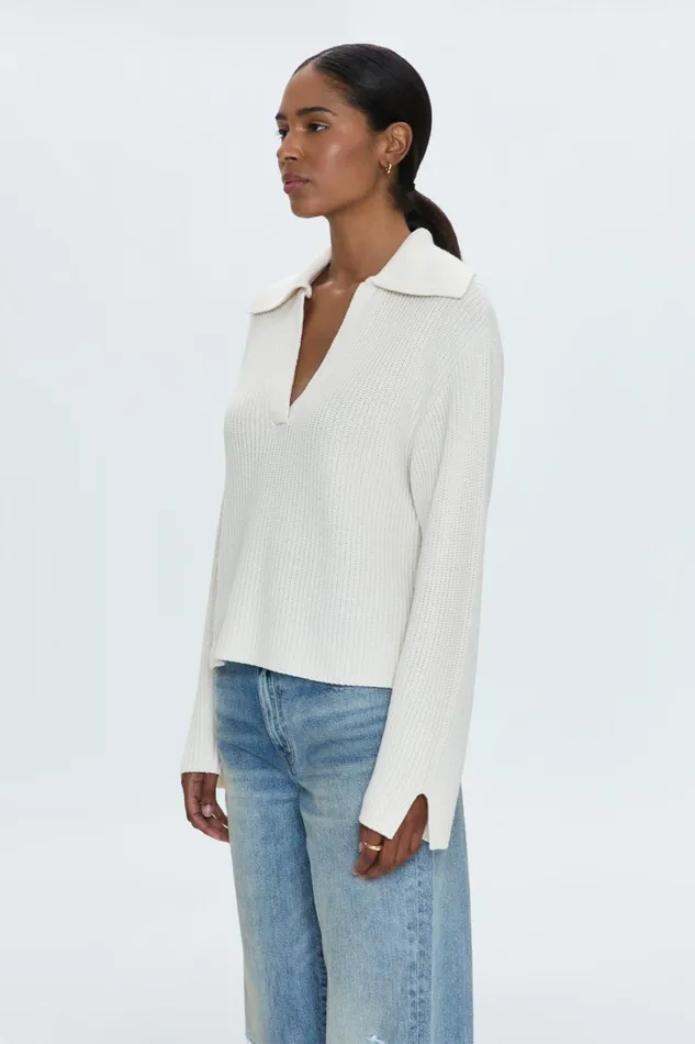 Women Darcy Big Collar Sweater 8211 Shell Pistola Denim Sweaters and Knits