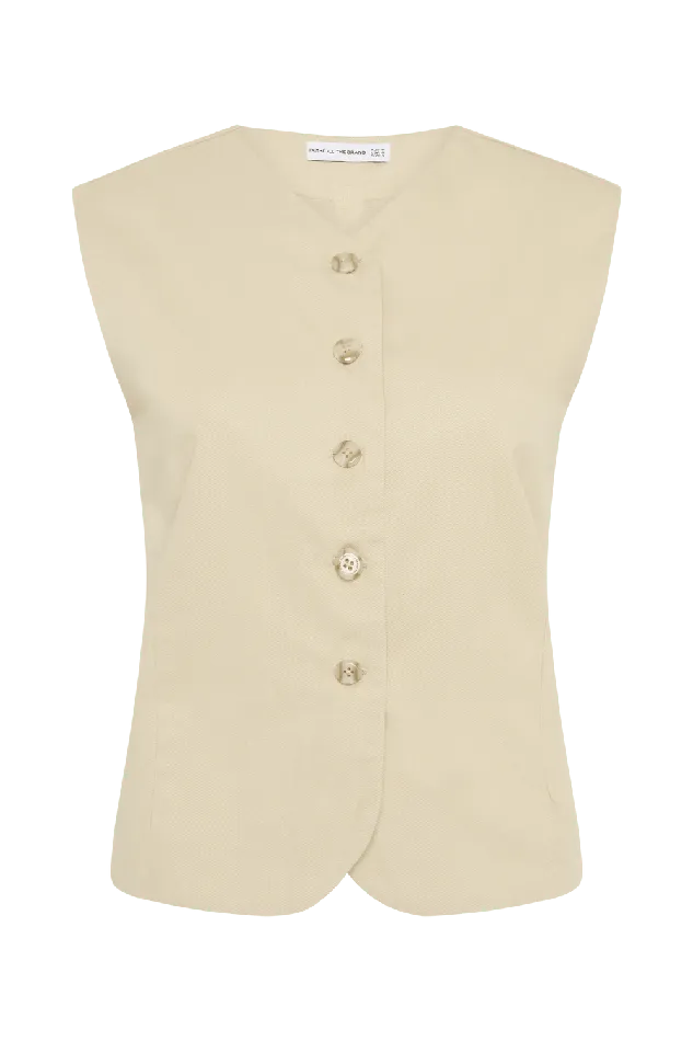 Women Delfina Vest Bleached Sand Faithfull The Brand Tops Women Delfina Vest Bleached Sand Faithfull The Brand Tops