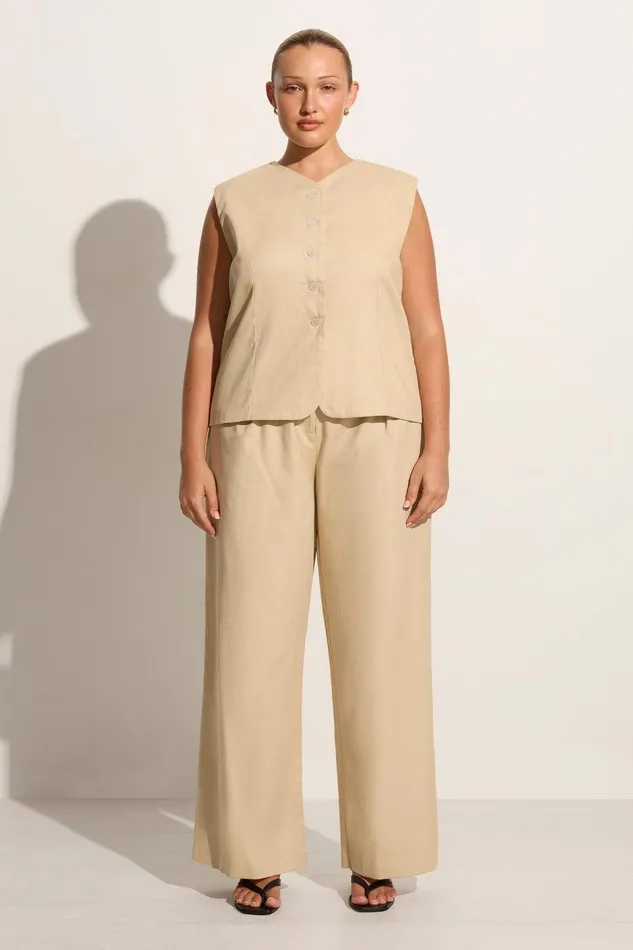 Women Delfina Vest Bleached Sand Faithfull The Brand Tops Women Delfina Vest Bleached Sand Faithfull The Brand Tops