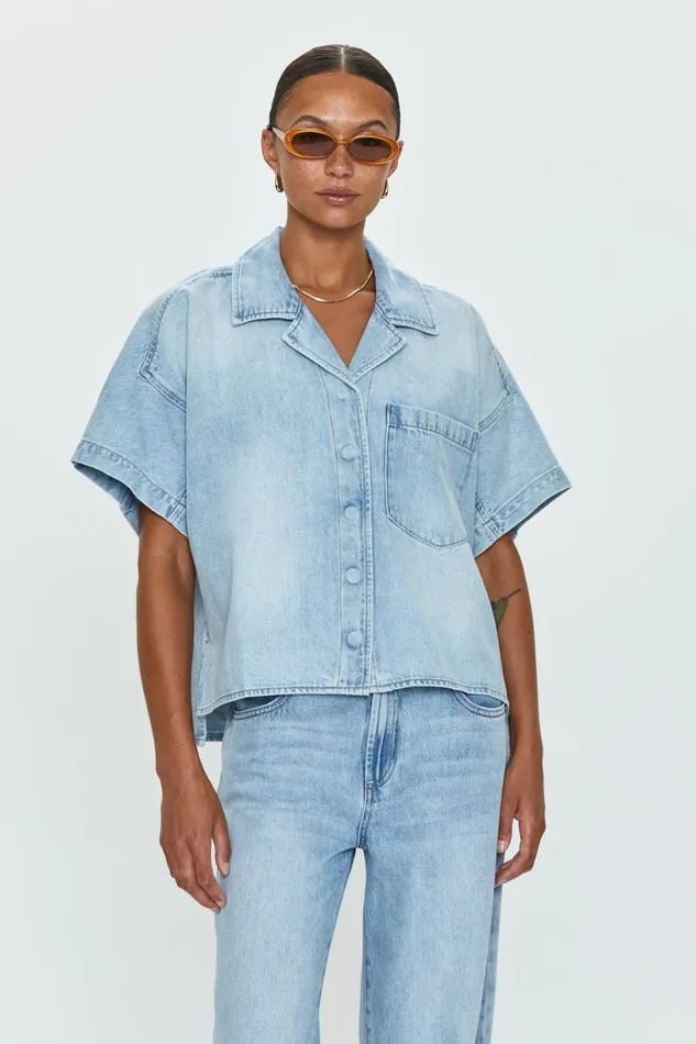 Women Della Camp Shirt 8211 Chateau Pistola Denim Tops