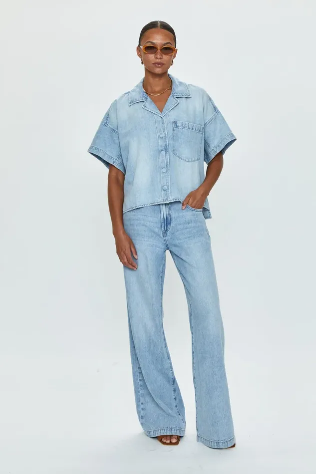 Women Della Camp Shirt 8211 Chateau Pistola Denim Tops