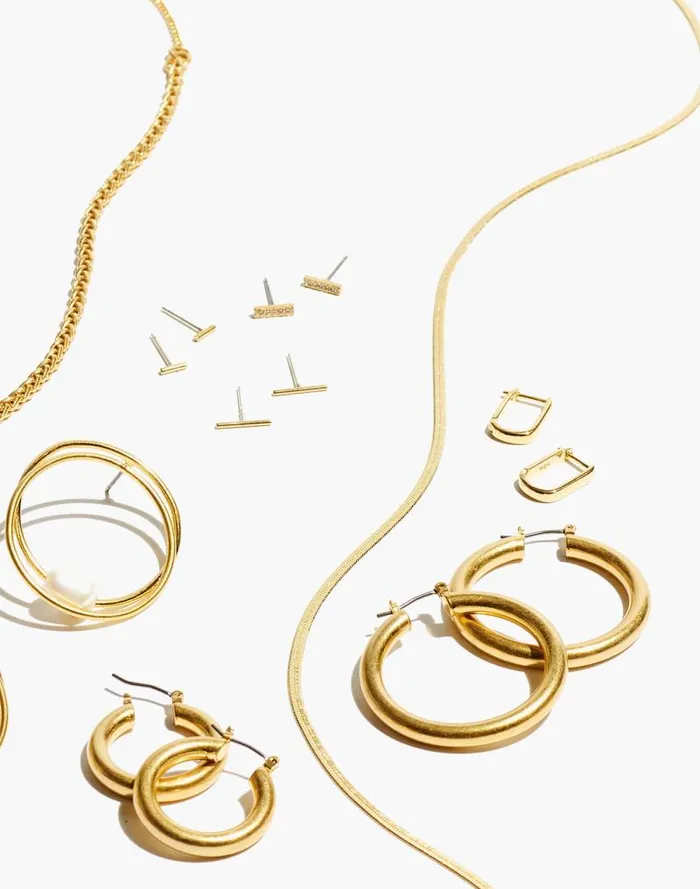 Women DemiFine Carabiner Hoop Earrings 14k Gold Madewell Jewelry