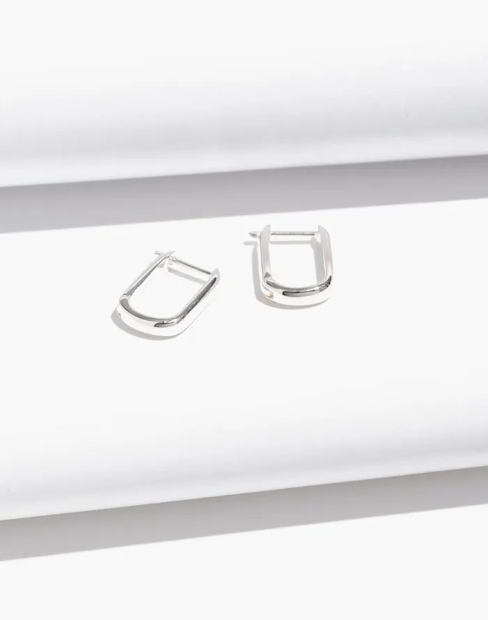 Women DemiFine Carabiner Hoop Earrings Sterling Silver Madewell Jewelry
