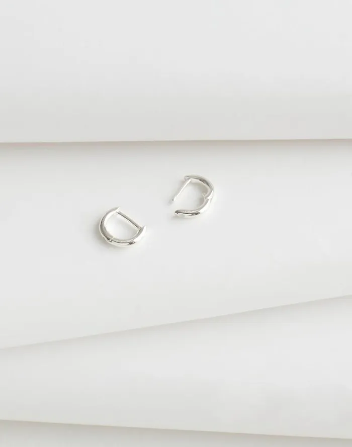 Women DemiFine Mini Huggie Hoop Earrings Sterling Silver Madewell Jewelry
