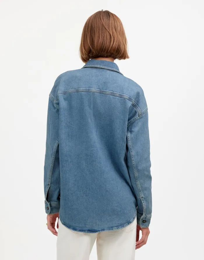 Women Denim LongSleeve ButtonUp Shirt Blissfield Wash Madewell Tops and Shirts