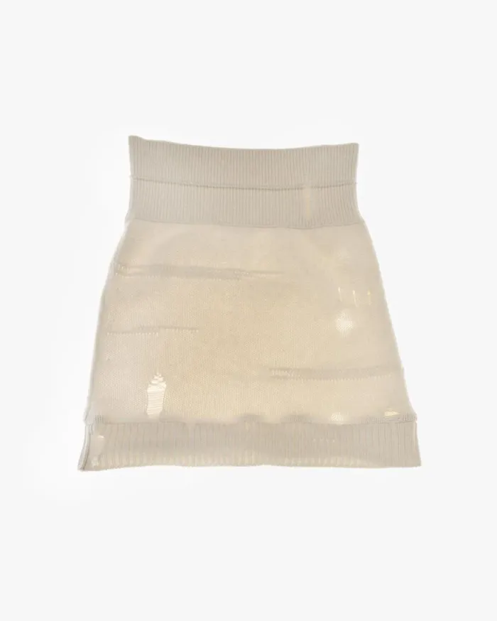 Women Distressed Skirt Powdered Ecru Helmut Lang Skirts