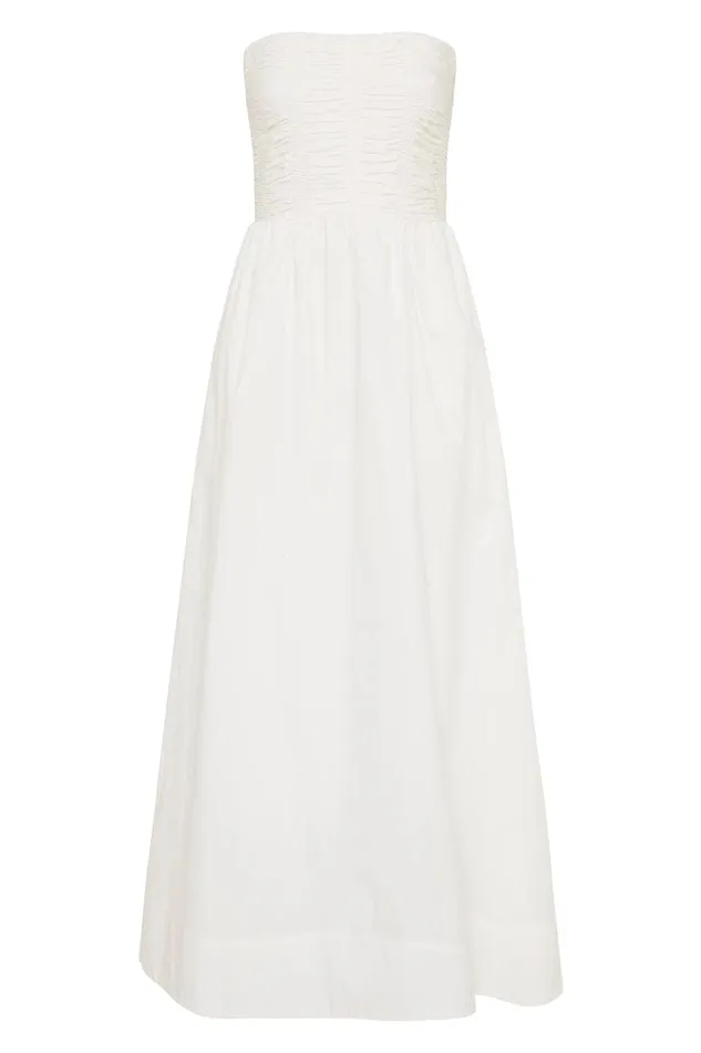 Women Dominquez Midi Dress White Faithfull The Brand Dresses Women Dominquez Midi Dress White Faithfull The Brand Dresses