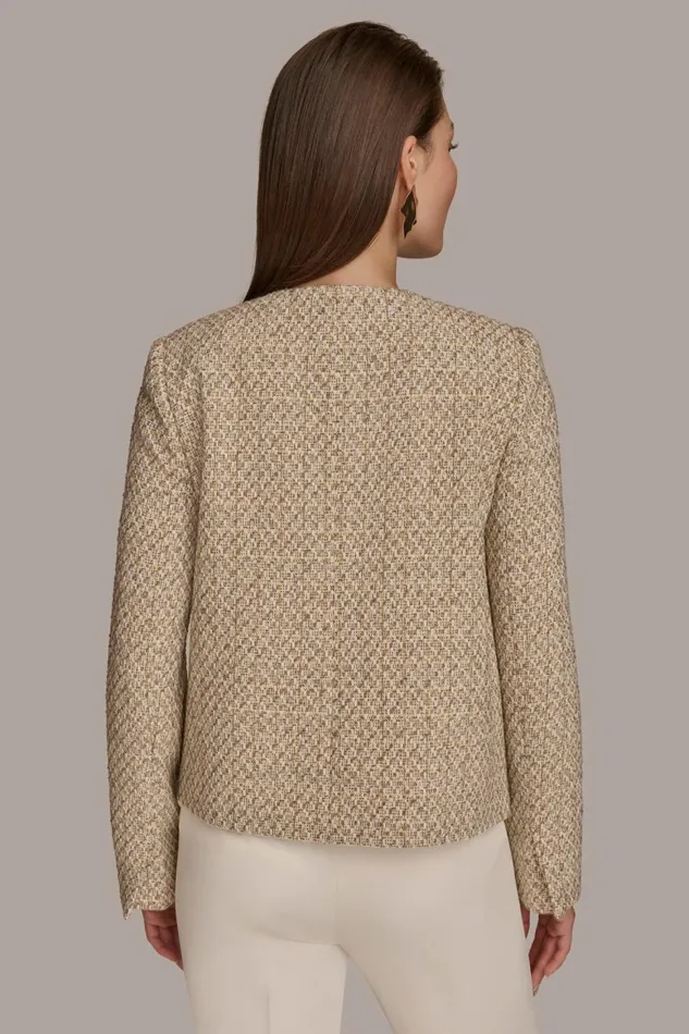 Women Donna Karan Blazers BUTTON JACKET Ivorygold