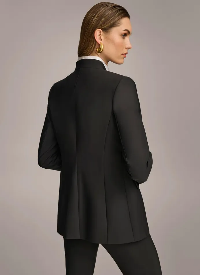 Women Donna Karan Blazers JACKET WITH BUTTON DETAILS ON SLEEVE Black