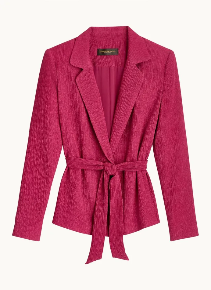 Women Donna Karan Blazers TEXTURE BELTED WRAP JACKET Cactus Flower